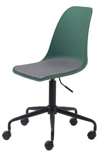 UNIQUE FURNITURE Whistler kontorstol, m. hjul - stvet grn polypropylen og sort metal