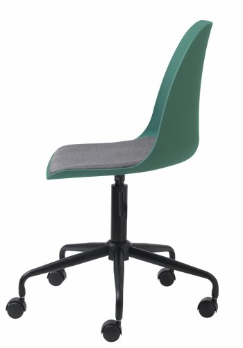 UNIQUE FURNITURE Whistler kontorstol, m. hjul - stvet grn polypropylen og sort metal