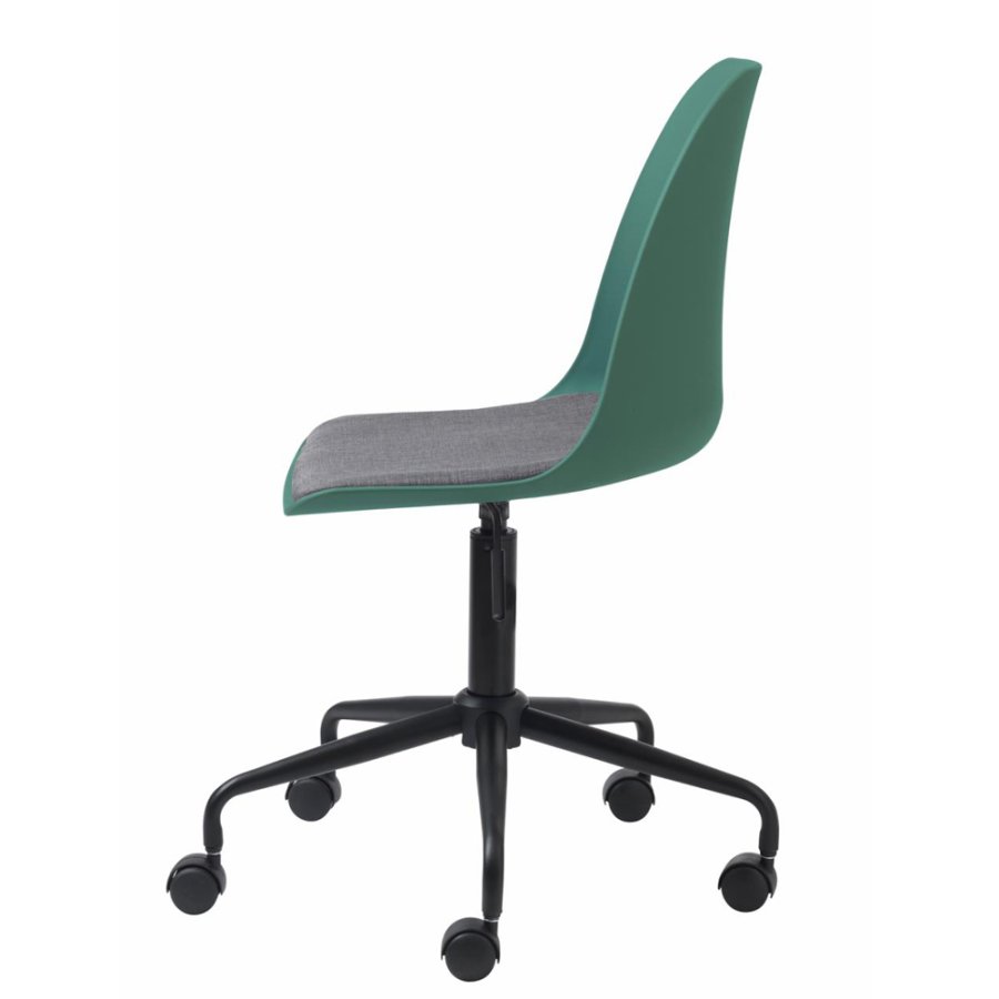 UNIQUE FURNITURE Whistler kontorstol, m. hjul - stvet grn polypropylen og sort metal
