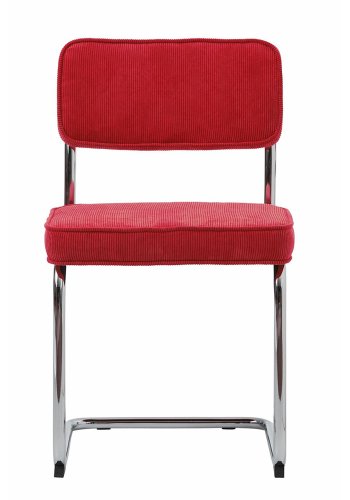 UNIQUE FURNITURE Rupert spisebordsstol - rd cordoroy polyester fljl og krom metal