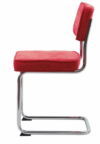 UNIQUE FURNITURE Rupert spisebordsstol - rd cordoroy polyester fljl og krom metal