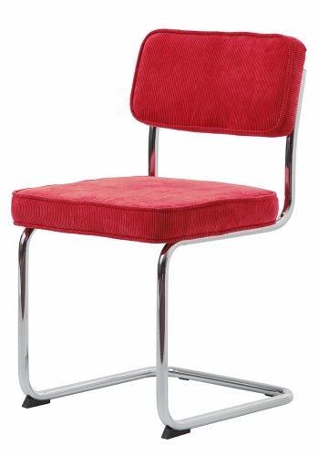UNIQUE FURNITURE Rupert spisebordsstol - rd cordoroy polyester fljl og krom metal