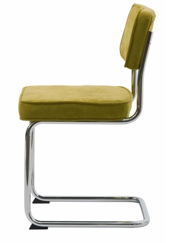 UNIQUE FURNITURE Rupert spisebordsstol - grn cordoroy polyester fljl og krom metal