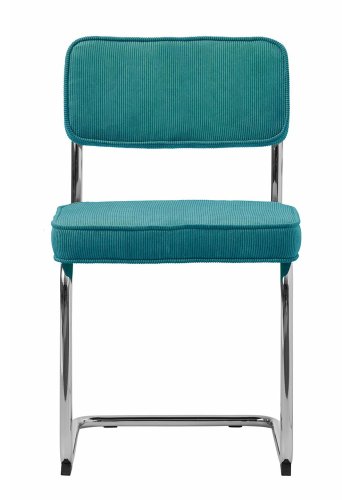 UNIQUE FURNITURE Rupert spisebordsstol - bl cordoroy polyester fljl og krom metal