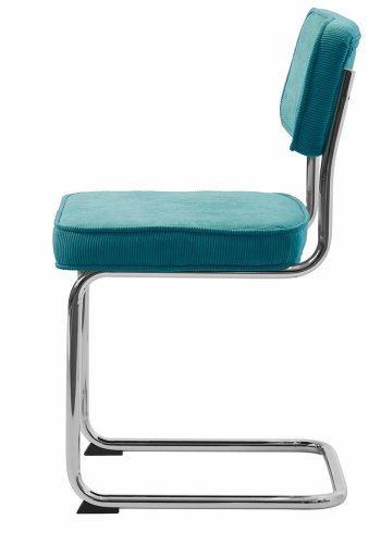 UNIQUE FURNITURE Rupert spisebordsstol - bl cordoroy polyester fljl og krom metal
