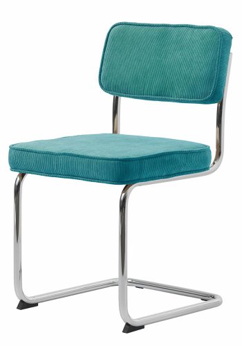 UNIQUE FURNITURE Rupert spisebordsstol - bl cordoroy polyester fljl og krom metal