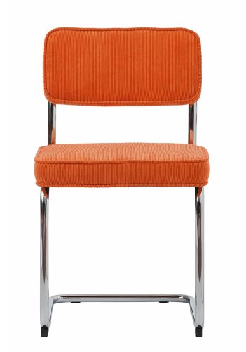 UNIQUE FURNITURE Rupert spisebordsstol - orange cordoroy polyester fljl og krom metal