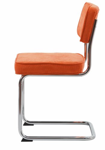 UNIQUE FURNITURE Rupert spisebordsstol - orange cordoroy polyester fljl og krom metal