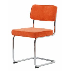 UNIQUE FURNITURE Rupert spisebordsstol - orange cordoroy polyester fljl og krom metal
