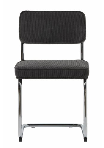 UNIQUE FURNITURE Rupert spisebordsstol - gr cordoroy polyester fljl og krom metal