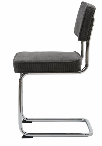 UNIQUE FURNITURE Rupert spisebordsstol - gr cordoroy polyester fljl og krom metal