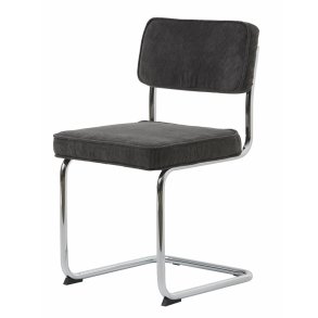 UNIQUE FURNITURE Rupert spisebordsstol - gr cordoroy polyester fljl og krom metal