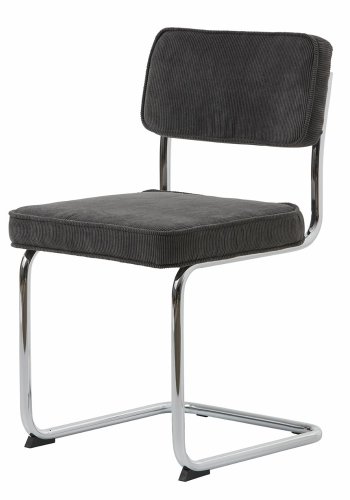 UNIQUE FURNITURE Rupert spisebordsstol - gr cordoroy polyester fljl og krom metal