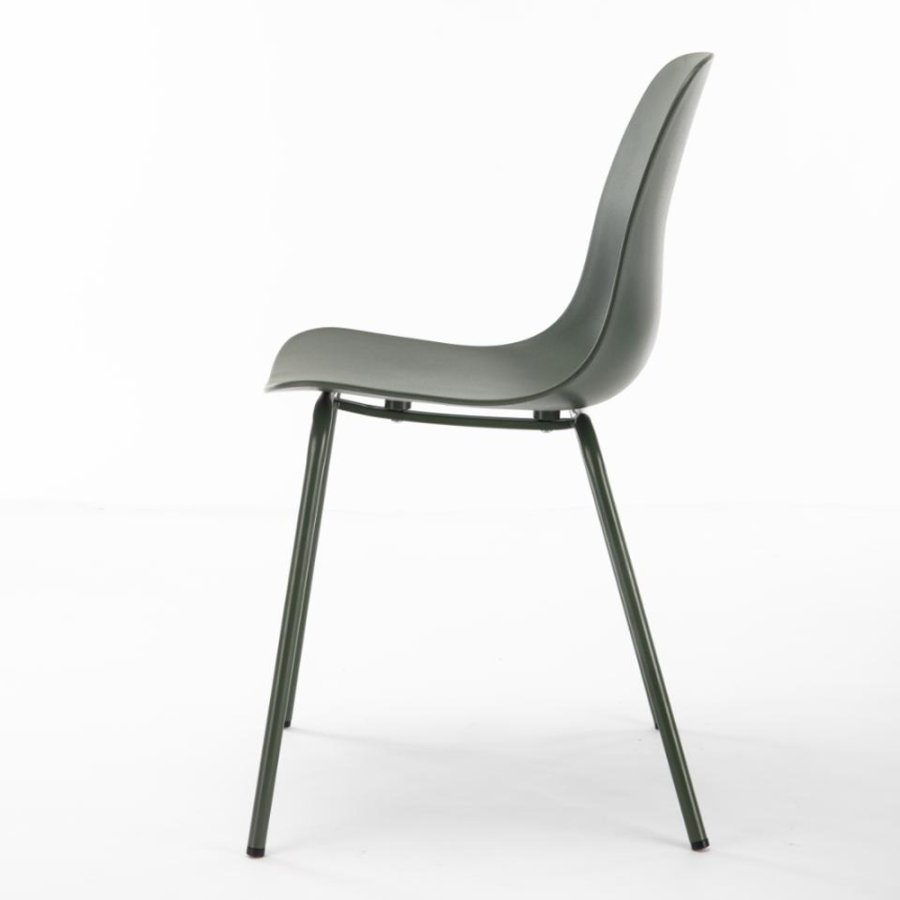 UNIQUE FURNITURE Whitby spisebordsstol - olivengrn polypropylen og olivengrn metal
