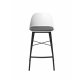 UNIQUE FURNITURE Whistler counterstol, m. rygln og fodsttte - hvid polypropylen og sort metal