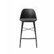 UNIQUE FURNITURE Whistler counterstol, m. rygln og fodsttte - sort polypropylen og sort metal