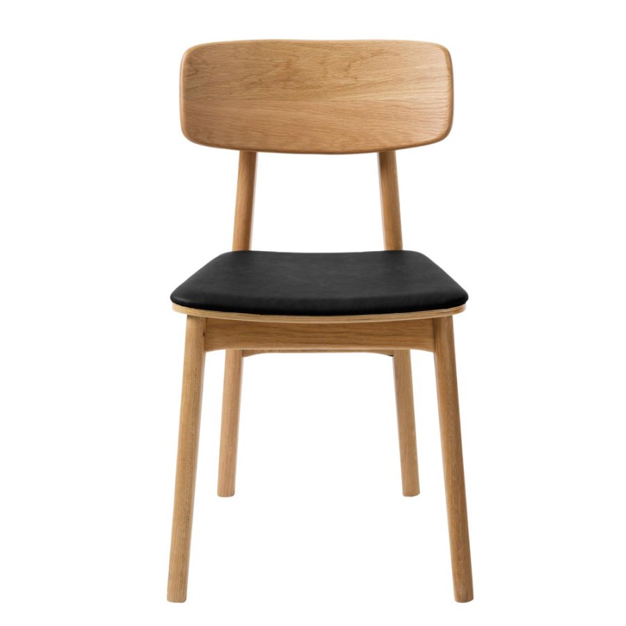 UNIQUE FURNITURE Livo spisebordsstol - natur eg og sort PU