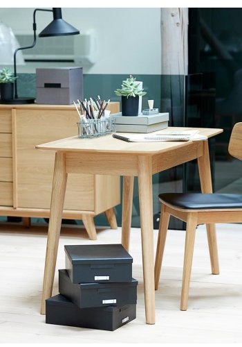 UNIQUE FURNITURE Livo spisebordsstol - natur eg og sort PU