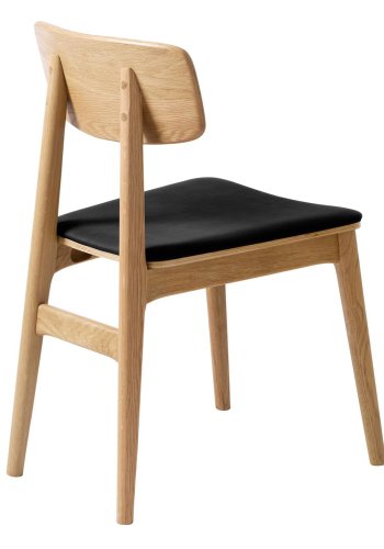 UNIQUE FURNITURE Livo spisebordsstol - natur eg og sort PU