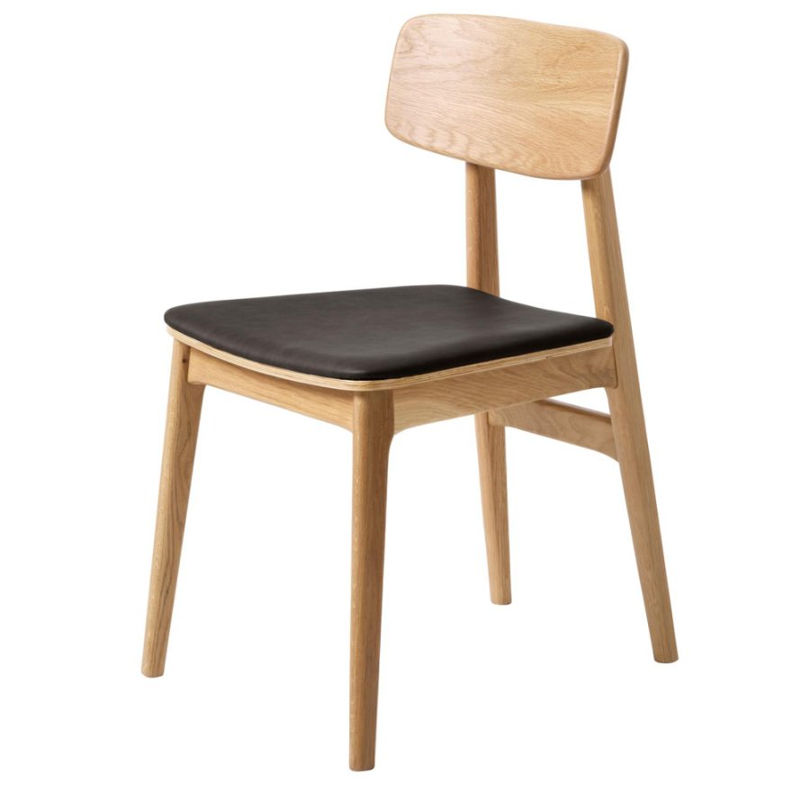 UNIQUE FURNITURE Livo spisebordsstol - natur eg og sort PU
