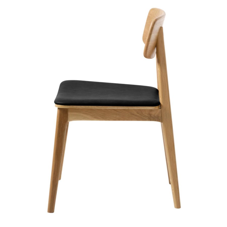 UNIQUE FURNITURE Livo spisebordsstol - natur eg og sort PU