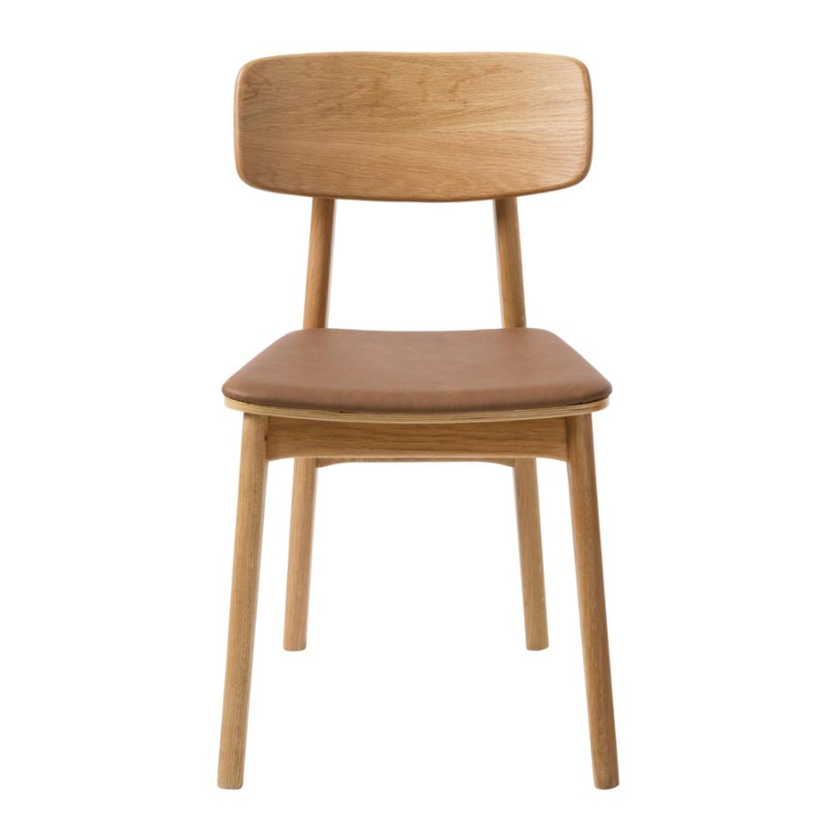 UNIQUE FURNITURE Livo spisebordsstol - natur eg og tan PU