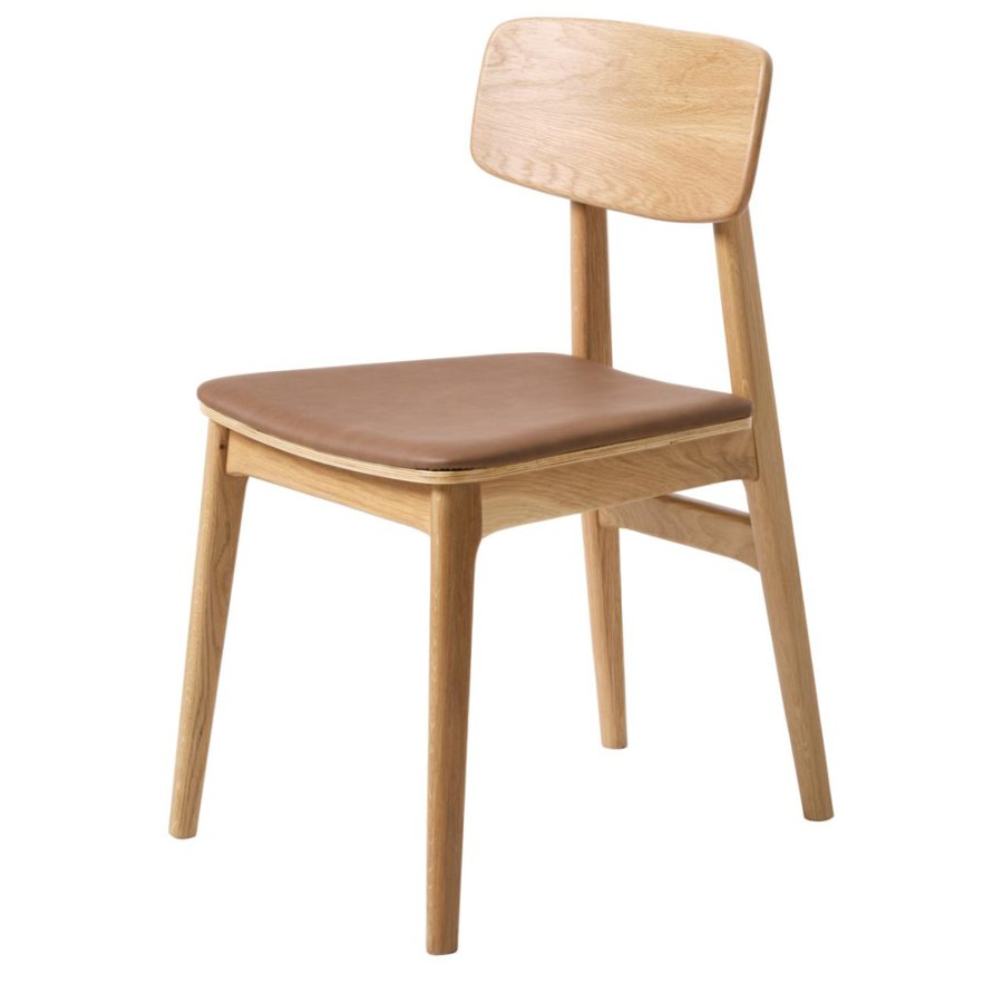 UNIQUE FURNITURE Livo spisebordsstol - natur eg og tan PU
