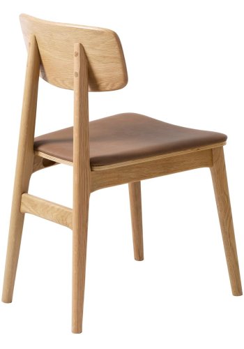 UNIQUE FURNITURE Livo spisebordsstol - natur eg og tan PU