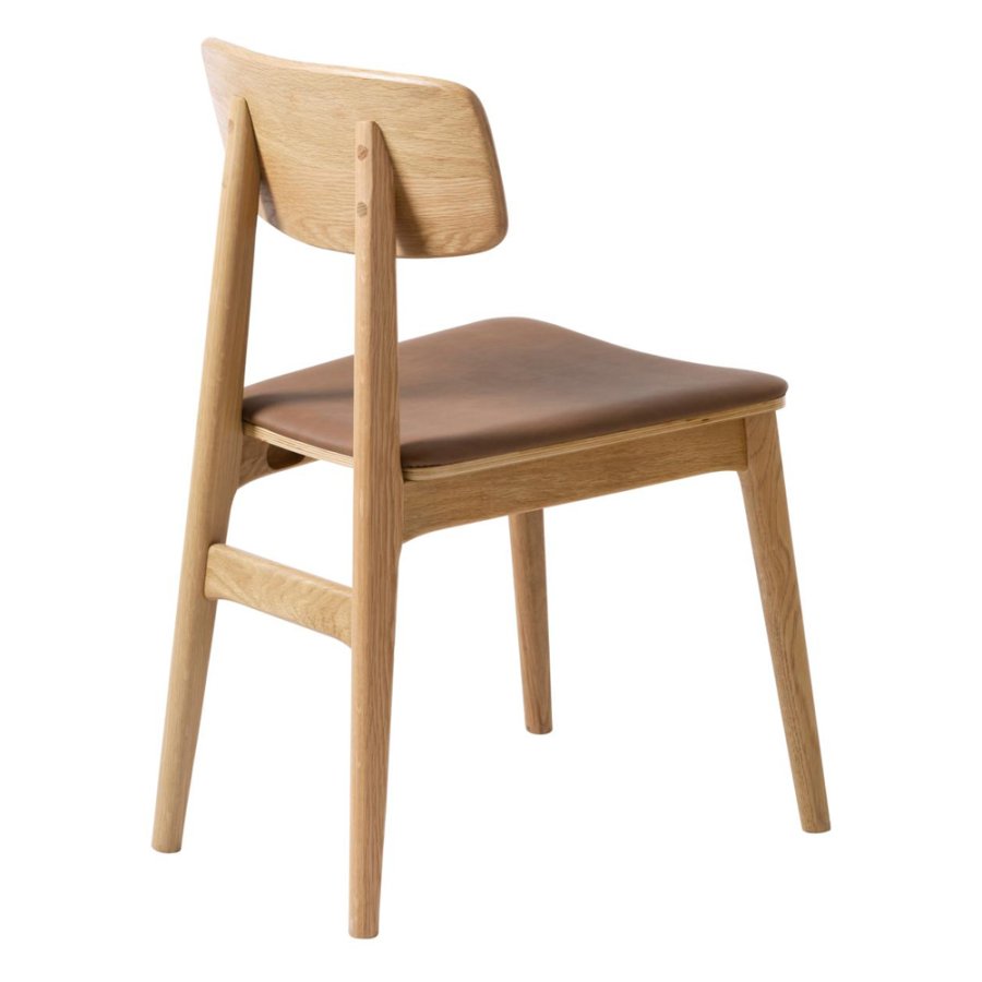 UNIQUE FURNITURE Livo spisebordsstol - natur eg og tan PU