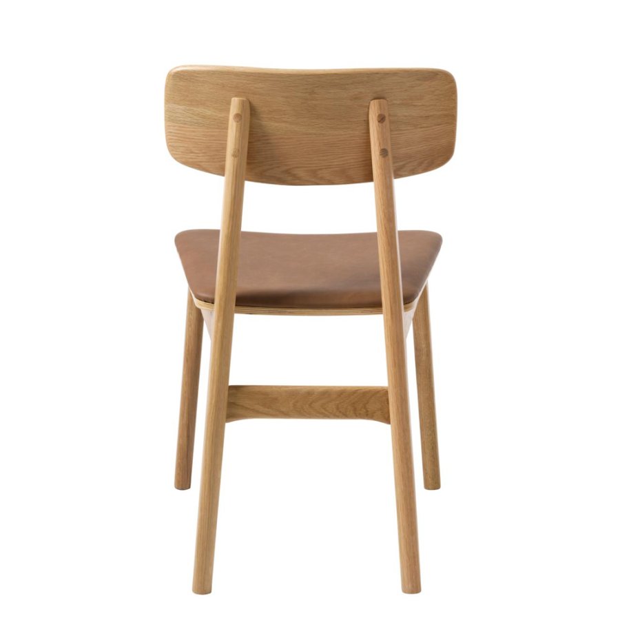 UNIQUE FURNITURE Livo spisebordsstol - natur eg og tan PU