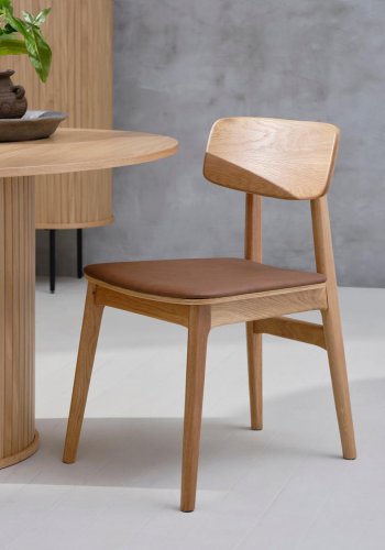 UNIQUE FURNITURE Livo spisebordsstol - natur eg og tan PU