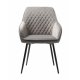 UNIQUE FURNITURE Milton spisebordsstol, m. armln - gr polyester fljl og sort metal