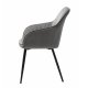 UNIQUE FURNITURE Milton spisebordsstol, m. armln - gr polyester fljl og sort metal