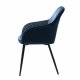 UNIQUE FURNITURE Milton spisebordsstol, m. armln - bl polyester fljl og sort metal