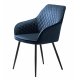 UNIQUE FURNITURE Milton spisebordsstol, m. armln - bl polyester fljl og sort metal