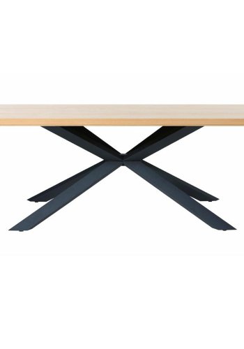 UNIQUE FURNITURE Arno spisebord, rektangulr - natur egefinér og sort metal (100x200)