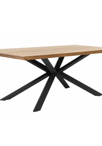 UNIQUE FURNITURE Arno spisebord, rektangulr - natur egefinér og sort metal (100x200)
