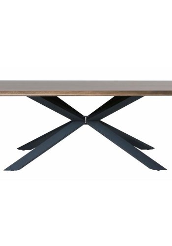 UNIQUE FURNITURE Arno spisebord, rektangulr - rget egefinér og sort metal (100x200)