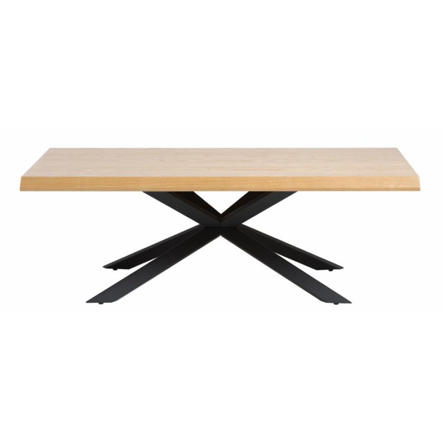 UNIQUE FURNITURE Arno sofabord, rektangulr - natur egefinér og sort metal (68X130)