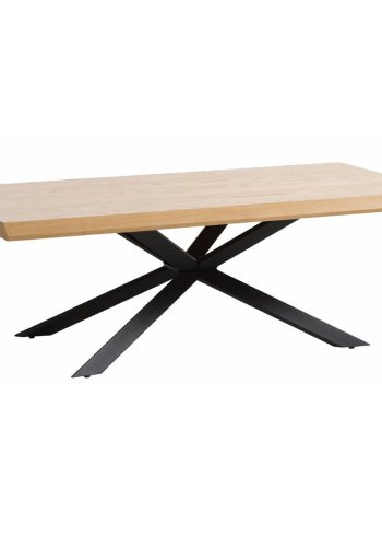 UNIQUE FURNITURE Arno sofabord, rektangulr - natur egefinér og sort metal (68X130)