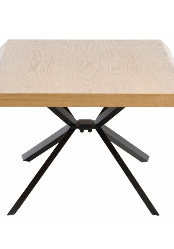 UNIQUE FURNITURE Arno sofabord, rektangulr - natur egefinér og sort metal (68X130)