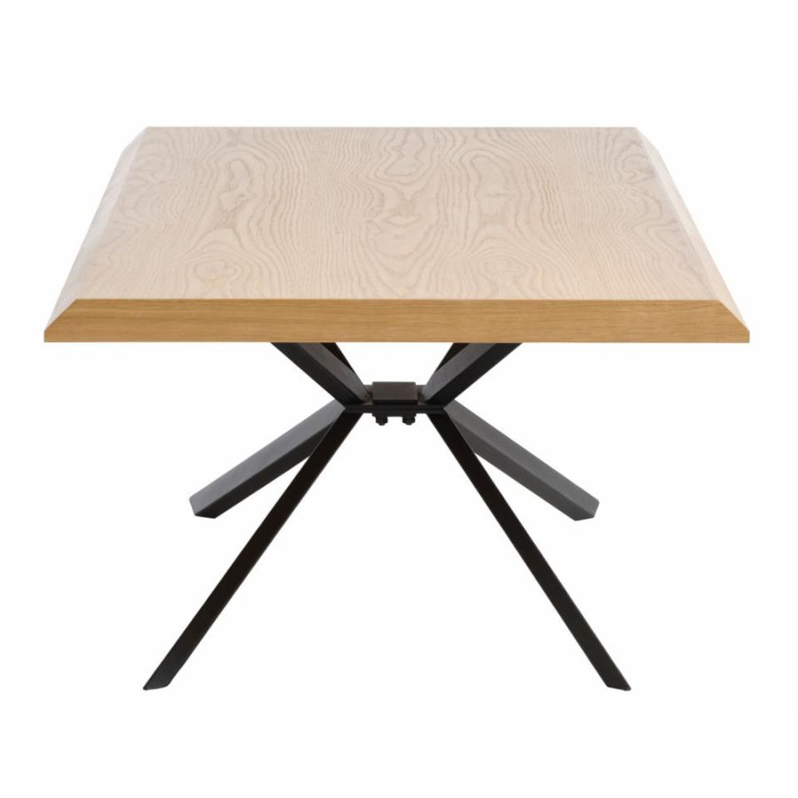 UNIQUE FURNITURE Arno sofabord, rektangulr - natur egefinér og sort metal (68X130)