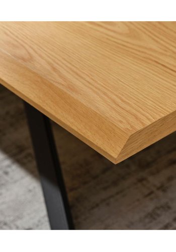 UNIQUE FURNITURE Arno sofabord, rektangulr - natur egefinér og sort metal (68X130)