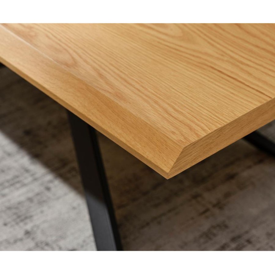 UNIQUE FURNITURE Arno sofabord, rektangulr - natur egefinér og sort metal (68X130)