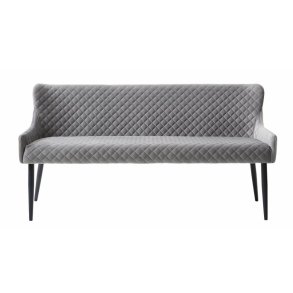 UNIQUE FURNITURE Ottowa sofabnk, rektangulr - gr polyester fljl og sort metal (160x60)