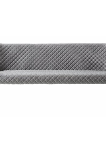 UNIQUE FURNITURE Ottowa sofabnk, rektangulr - gr polyester fljl og sort metal (160x60)