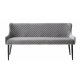 UNIQUE FURNITURE Ottowa sofabnk, rektangulr - gr polyester fljl og sort metal (160x60)