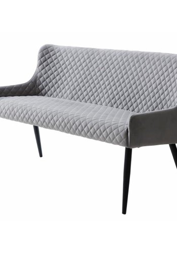 UNIQUE FURNITURE Ottowa sofabnk, rektangulr - gr polyester fljl og sort metal (160x60)