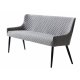 UNIQUE FURNITURE Ottowa sofabnk, rektangulr - gr polyester fljl og sort metal (160x60)
