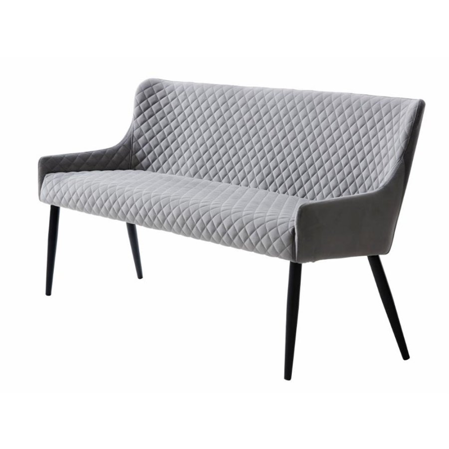 UNIQUE FURNITURE Ottowa sofabnk, rektangulr - gr polyester fljl og sort metal (160x60)